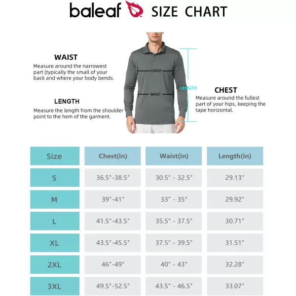 BALEAF Mens Polo Shirt Long Sleeve Golf Shirt UPF 50 Sun Protection Quick Dry for Tennis Lightweight Performance Shirt04dark Gray