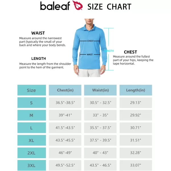 BALEAF Mens Polo Shirt Long Sleeve Golf Shirt UPF 50 Sun Protection Quick Dry for Tennis Lightweight Performance Shirt06royal Blue