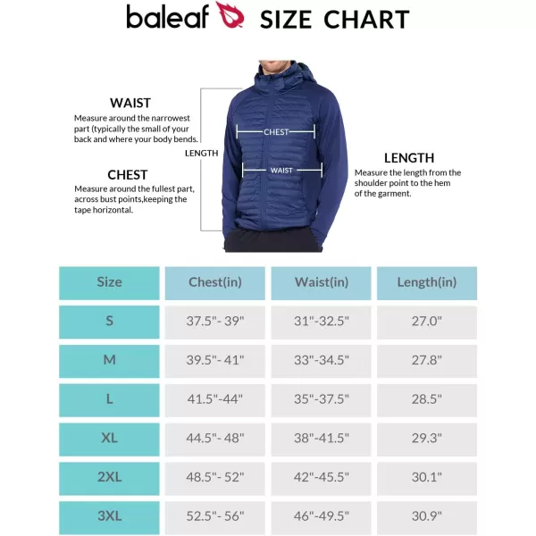 BALEAF Mens Running Jacket Lightweight Thumble Hole Warm Up Puffer Jacket Hybrid Thermal Coat Insulated Hiking GolfBlue