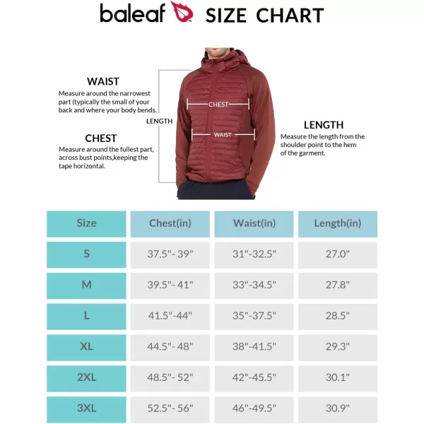 BALEAF Mens Running Jacket Lightweight Thumble Hole Warm Up Puffer Jacket Hybrid Thermal Coat Insulated Hiking GolfMerlot