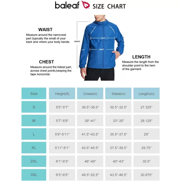 BALEAF Mens Running Jackets Lightweight Quick Dry Windproof Workout Track Athletic Packable ZipperBlue