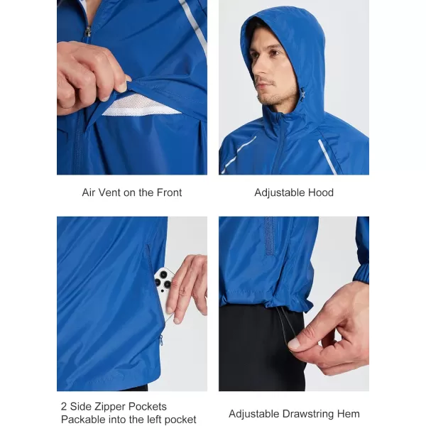 BALEAF Mens Running Jackets Lightweight Quick Dry Windproof Workout Track Athletic Packable ZipperBlue