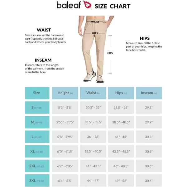 BALEAF Mens Running Pants Elastic Waist Lightweight Jogging Stretch Golf Workout Pants with Zipper PocketsKhaki