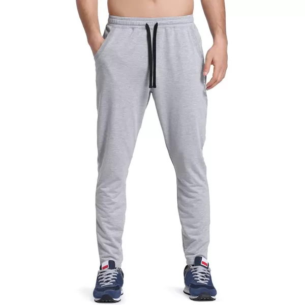 BALEAF Mens Running Pants Slim Fit Tapered Joggers Sweatpants with Pockets Athletic Pants for Cold Weather Sports WorkoutLight Gray