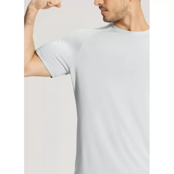 BALEAF Mens Running Shirts Short Sleeve Quick Dry Workout Tops Athletic Sun Protection TShirt UPF 50 Moisture WickingGrey