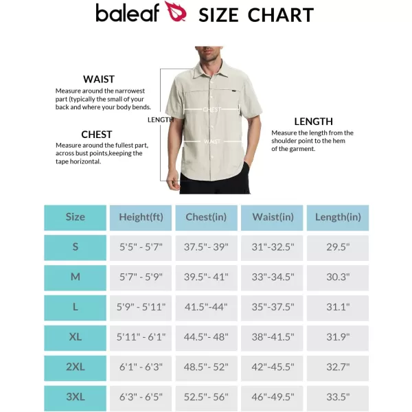 BALEAF Mens Short Sleeve Shirts UPF 50 Sun Protection Casual Button Down for Fishing Hiking Beach Lightweight Quick DryOatmeal