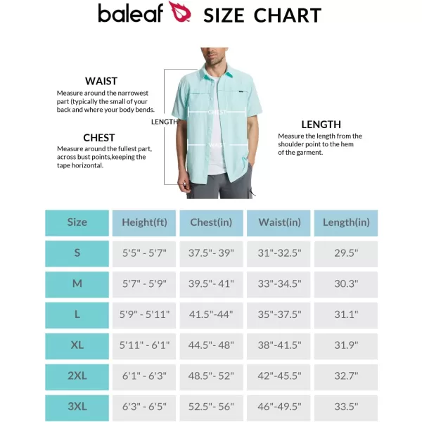 BALEAF Mens Short Sleeve Shirts UPF 50 Sun Protection Casual Button Down for Fishing Hiking Beach Lightweight Quick DrySpa Retreat