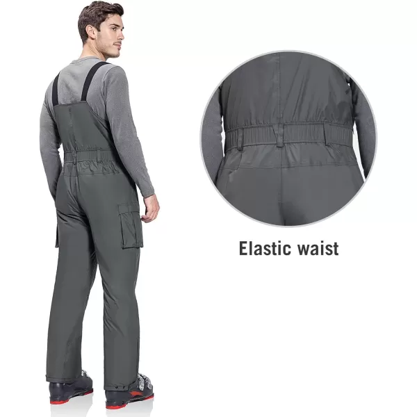 BALEAF Mens Ski Bibs Insulated Waterproof Coveralls Overalls Cargo Pockets Ripstops Snow Pants Warm Skiing Suits Ice WorkDeep Gray