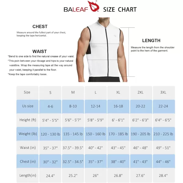 BALEAF Mens Sleeveless Cycling Jersey Road Bike Shirt Bicycle Biking Tank Tops Full Zip Pockets SPF UPF5001white