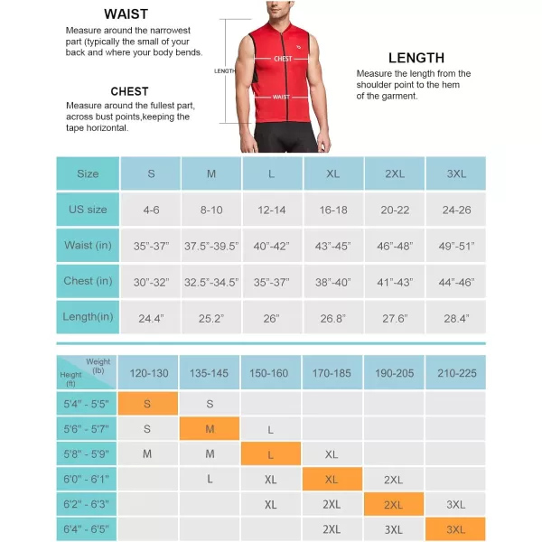 BALEAF Mens Sleeveless Cycling Jersey Road Bike Shirt Bicycle Biking Tank Tops Full Zip Pockets SPF UPF5002red