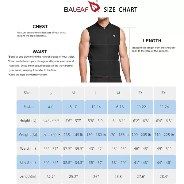 BALEAF Mens Sleeveless Cycling Jersey Road Bike Shirt Bicycle Biking Tank Tops Full Zip Pockets SPF UPF5003black