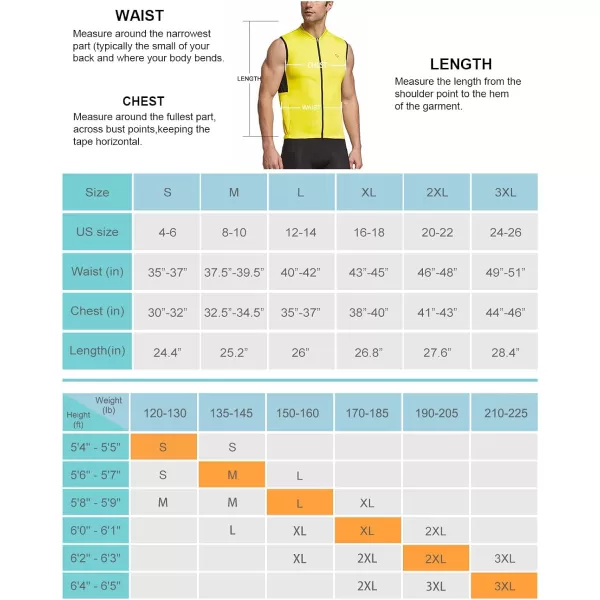 BALEAF Mens Sleeveless Cycling Jersey Road Bike Shirt Bicycle Biking Tank Tops Full Zip Pockets SPF UPF5004yellow