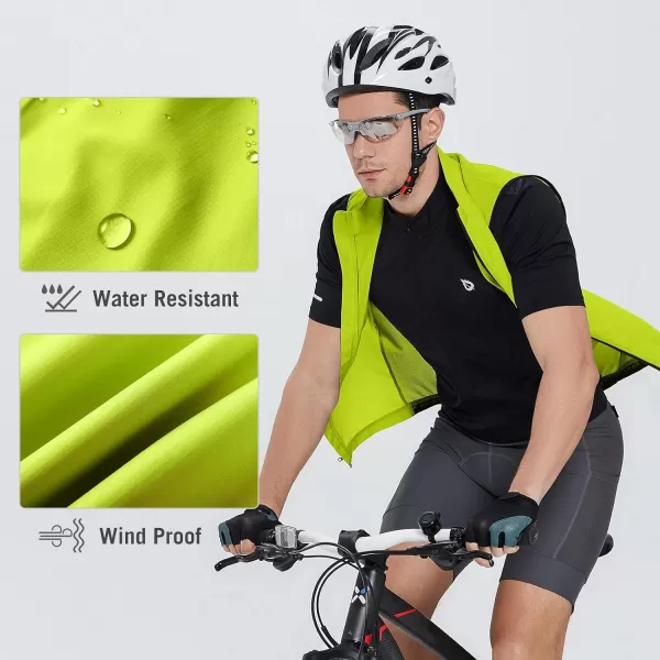 BALEAF Mens Sleeveless Cycling Vest Windproof Bike Jersey Lightweight Reflective Packable Pockets Golf Running04green