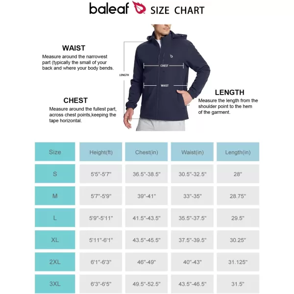 BALEAF Mens Softshell Jacket Fleece Lined Windproof Winter Warm Outerwear Insulated Removable Hood for HikingBlue