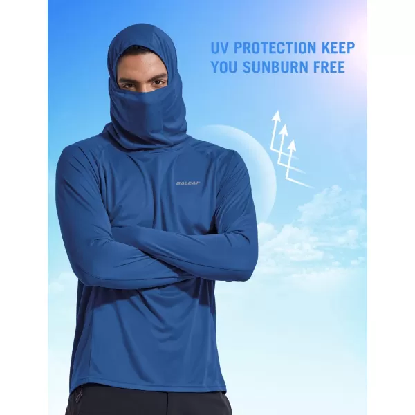 BALEAF Mens Sun Protection Hoodie Shirt UPF 50 Long Sleeve UV SPF TShirts with Mask Rash Guard Fishing Lightweight04bluish Violet