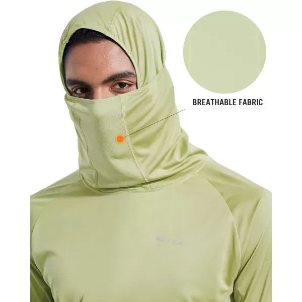 BALEAF Mens Sun Protection Hoodie Shirt UPF 50 Long Sleeve UV SPF TShirts with Mask Rash Guard Fishing Lightweight05pale Green