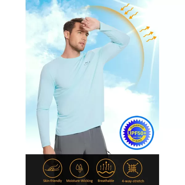 BALEAF Mens Sun Protection Shirts UV SPF Fishing Shirt UPF 50 Long Sleeve Rash Guard Swimming Quick DryGreen