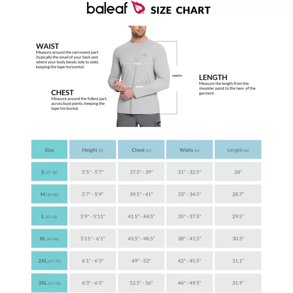 BALEAF Mens Sun Protection Shirts UV SPF Fishing Shirt UPF 50 Long Sleeve Rash Guard Swimming Quick DryGrey