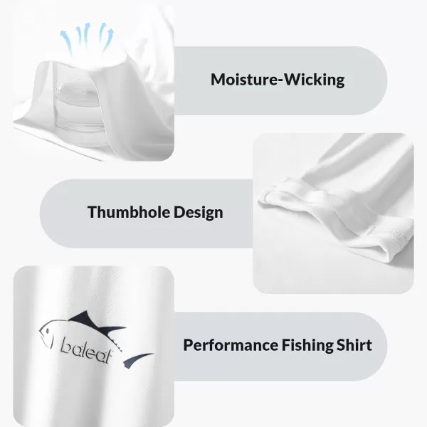 BALEAF Mens Sun Protection Shirts UV SPF Fishing Shirt UPF 50 Long Sleeve Rash Guard Swimming Quick DryWhite