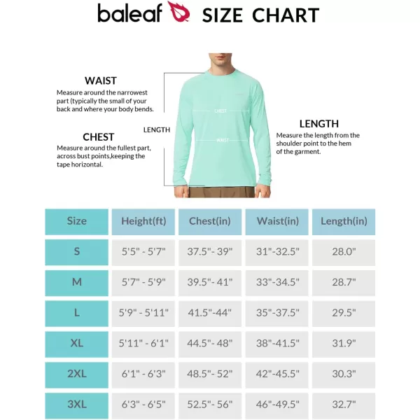 BALEAF Mens Sun Protection Shirts UV SPF UPF 50 Long Sleeve Rash Guard Fishing Running Quick Dry Lightweight01light Green