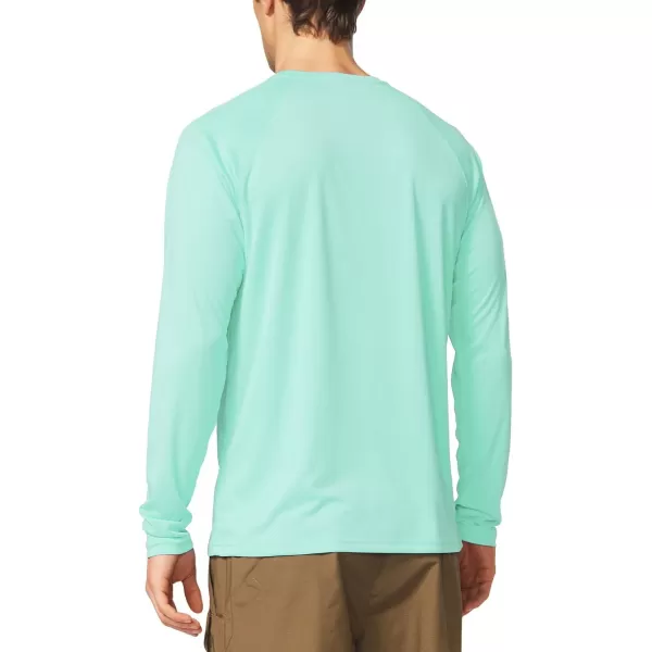 BALEAF Mens Sun Protection Shirts UV SPF UPF 50 Long Sleeve Rash Guard Fishing Running Quick Dry Lightweight01light Green