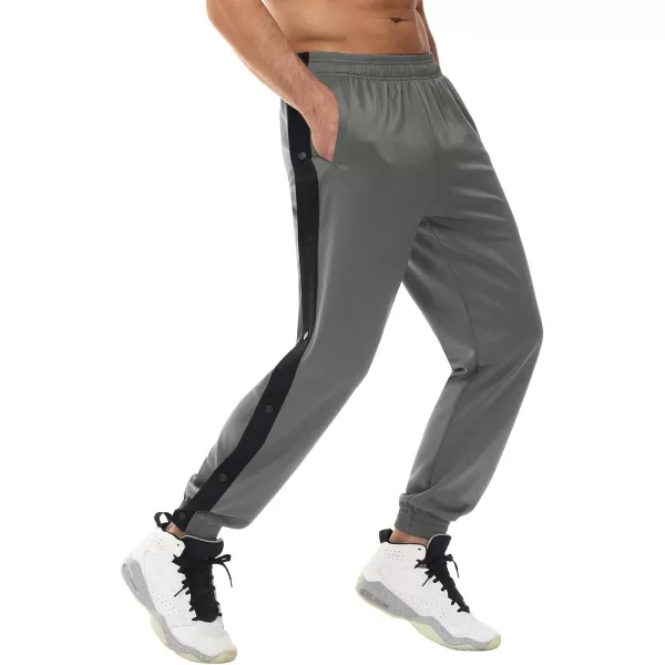 BALEAF Mens Tear Away Basketball Pants Loose Fit Active Sweatpants Casual Workout Track PantsDark Grey