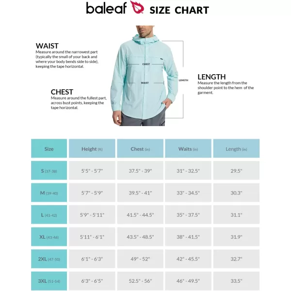 BALEAF Mens UPF 50 Casual Button Down Shirts Hoodie Sun SPF Long Sleeve Quick Dry UV Protection Travel Safari HikingSpa Retreat