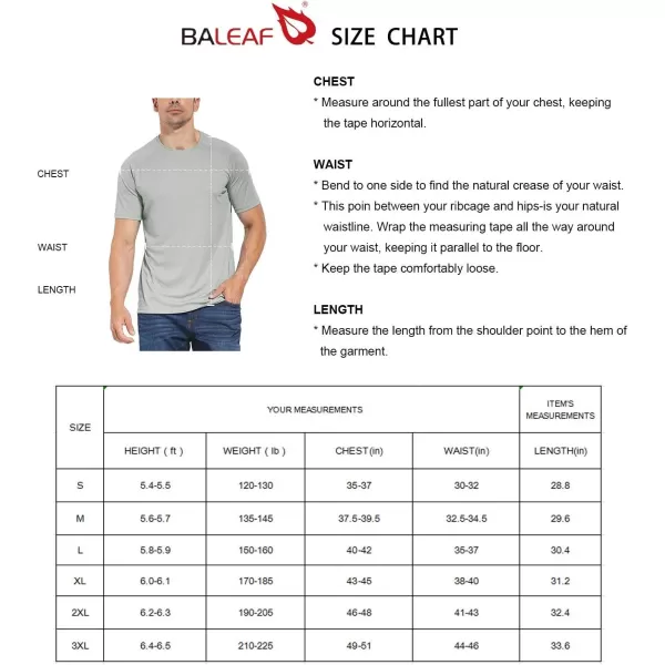 BALEAF Mens UPF 50 Short Sleeve Shirts Lightweight Sun Protection SPF TShirts Fishing Hiking Running01black