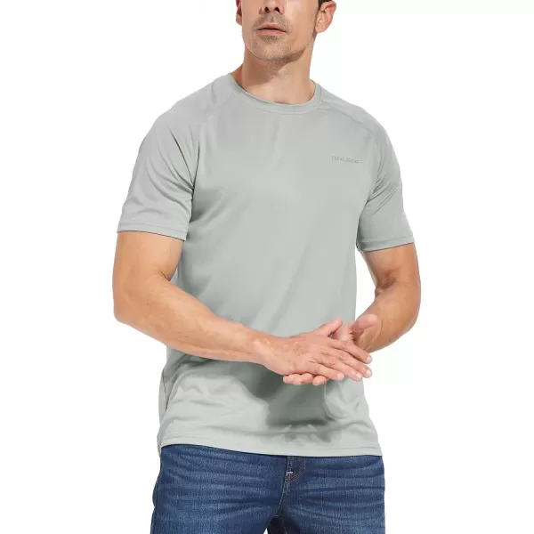 BALEAF Mens UPF 50 Short Sleeve Shirts Lightweight Sun Protection SPF TShirts Fishing Hiking Running01gray