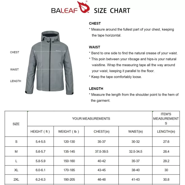 BALEAF Mens Waterproof Rain Jacket Lightweight Windbreaker Hooded Outdoor Water Resistant ShellBALEAF Mens Waterproof Rain Jacket Lightweight Windbreaker Hooded Outdoor Water Resistant Shell