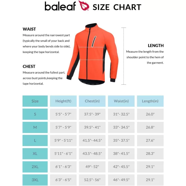 BALEAF Mens Winter Cycling Jackets Water Resistant Thermal Running Softshell Jacket Warm Cold Weather Pockets03orange