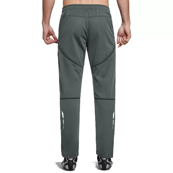 BALEAF Mens Winter Cycling Pants Mountain Bike Cold Weather Hiking Gear Windproof Fleece Lined Running Ski Bicycle ClothesA01grey