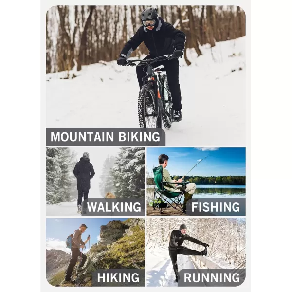 BALEAF Mens Winter Cycling Pants Mountain Bike Cold Weather Hiking Gear Windproof Fleece Lined Running Ski Bicycle ClothesA03black