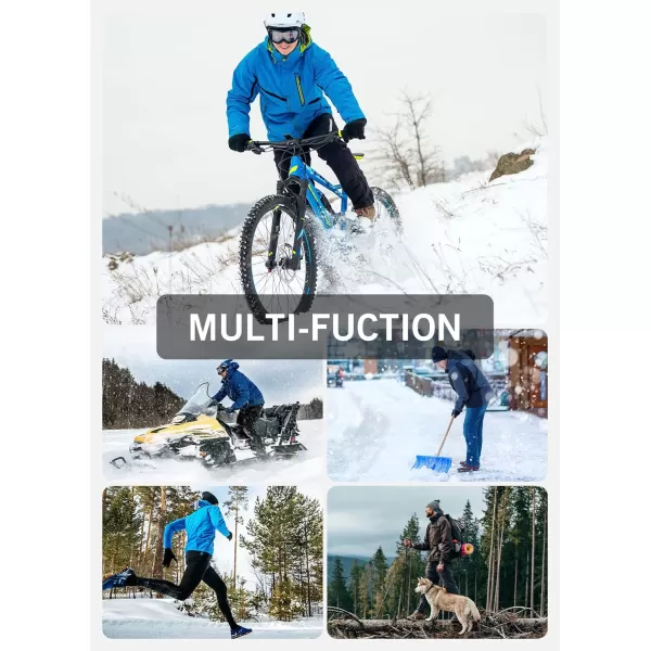 BALEAF Mens Winter Cycling Pants Mountain Bike Cold Weather Hiking Gear Windproof Fleece Lined Running Ski Bicycle ClothesA03black