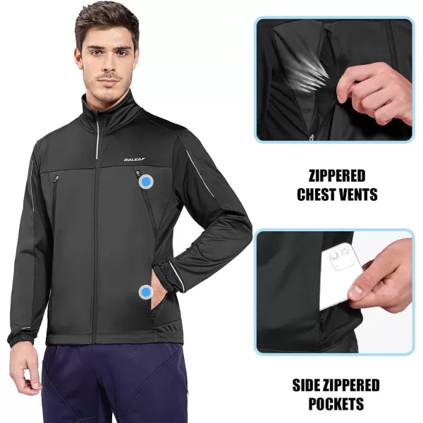 BALEAF Mens Winter Jacket Windproof Softshell Theraml Warm Pockets Cycling Running Mounatin Biking Cold Weather Gear01black