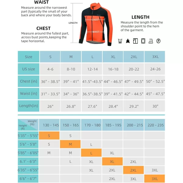 BALEAF Mens Winter Jacket Windproof Softshell Theraml Warm Pockets Cycling Running Mounatin Biking Cold Weather Gear01orange