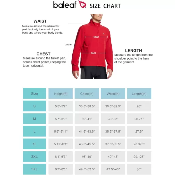 BALEAF Mens Winter Jacket Windproof Softshell Theraml Warm Pockets Cycling Running Mounatin Biking Cold Weather Gear02red