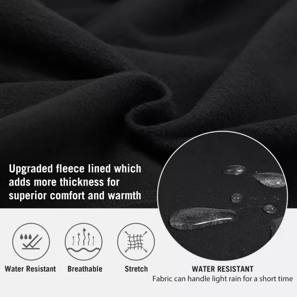 BALEAF Mens Winter Running Tights Thermal Cycling Pants Cold Weather Gear Water Resistant Pockets Compression Leggings3 Pockets Black