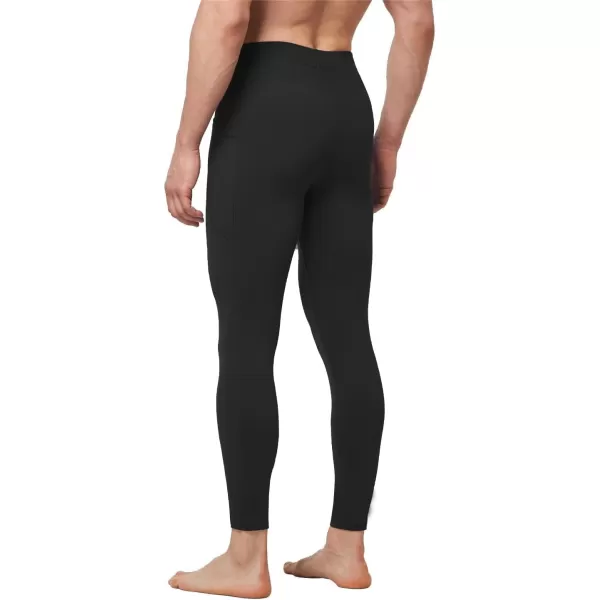 BALEAF Mens Yoga Pants with Pockets Tight Workout Compression Pants Men Stretch Mens Leggings for Running Dance CyclingA Black