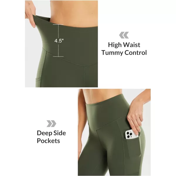 BALEAF Nuleaf High Waisted Workout Leggings for Women 25  Buttery Soft Tummy Control Gym Fitness Yoga 78 Pant with PocketsDark Green