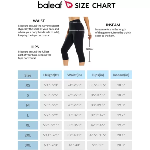 BALEAF Nuleaf Womens Stretch Capri Leggings with Pockets High Waisted Brushed Yoga Workout Athletic Tummy Control Capris 19Black