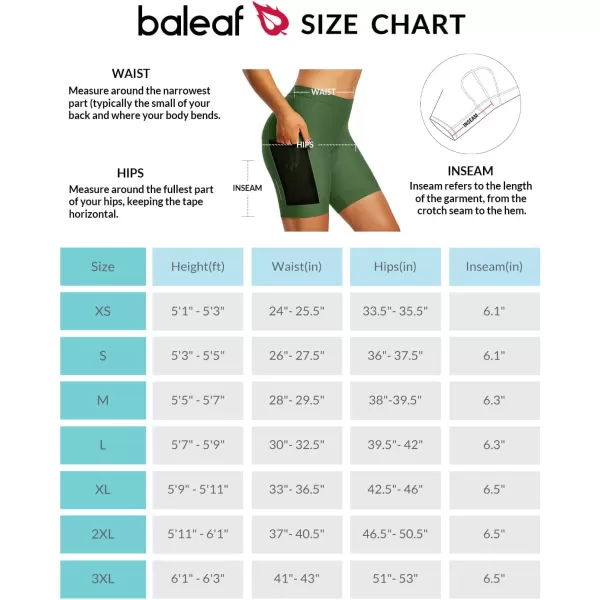 BALEAF Padded Bike Shorts Women 6 Lycra Cycling Shorts 4D Gel Padding Biking Biker Bicycle Pockets UPF50Green