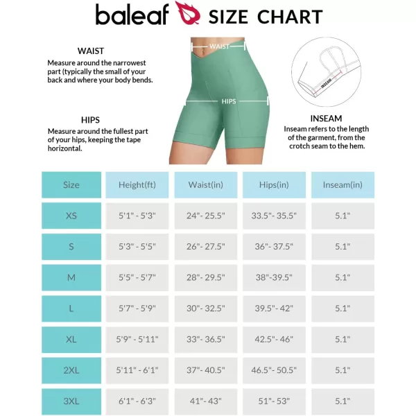 BALEAF Padded Bike Shorts Women Biking Shorts 4D Padding Crossover Biker Underwear with Pockets Cycling Bicycle Spinning02green