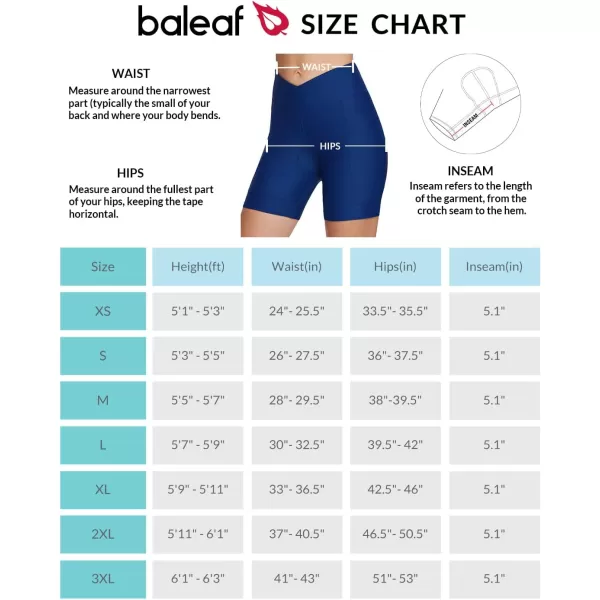 BALEAF Padded Bike Shorts Women Biking Shorts 4D Padding Crossover Biker Underwear with Pockets Cycling Bicycle Spinning03blue