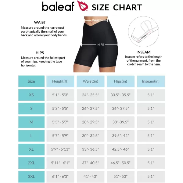 BALEAF Padded Bike Shorts Women Biking Shorts 4D Padding Crossover Biker Underwear with Pockets Cycling Bicycle Spinning04black