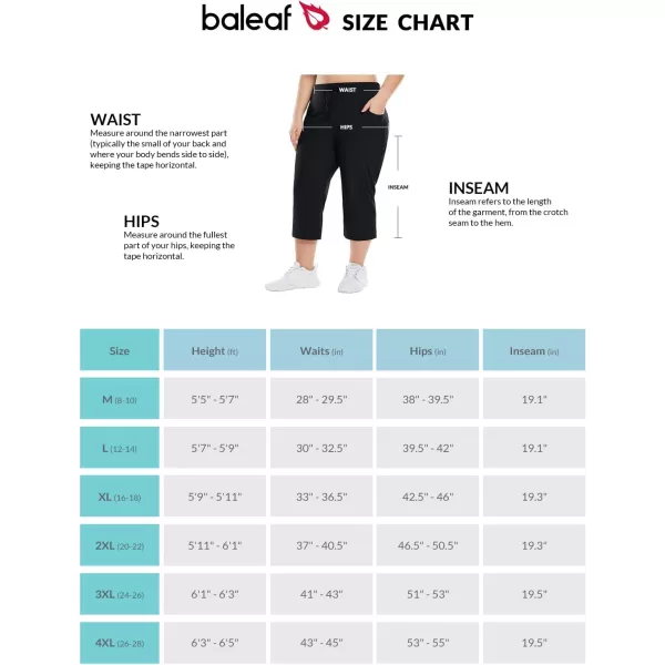 BALEAF Plus Size Capri Pants for Women High Waist Pull on Pockets Casual SummerBlack