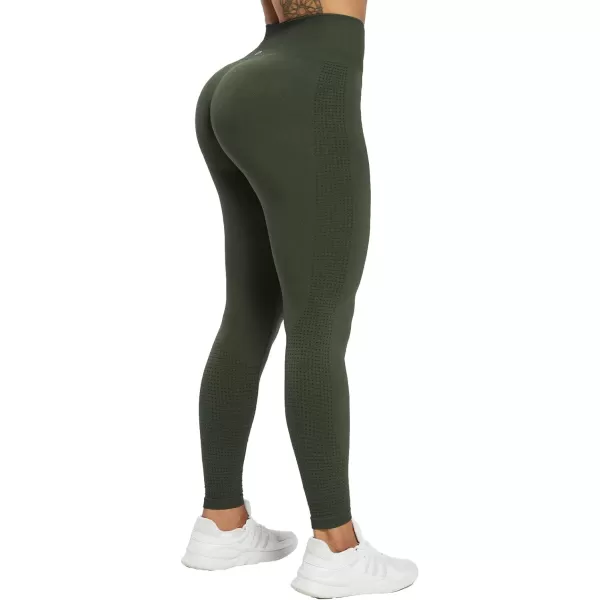 BALEAF Seamless Workout Leggings for Women Butt Lifting Workout Leggings Yoga Pants High Waisted Tummy ControlArmy Green