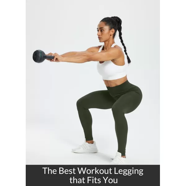 BALEAF Seamless Workout Leggings for Women Butt Lifting Workout Leggings Yoga Pants High Waisted Tummy ControlArmy Green