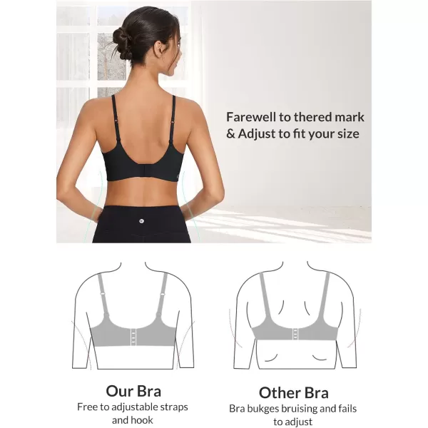 BALEAF Sweatleaf Adjustable Sports Bras for Women Padded Racerback Yoga Bra High Impact Molded Cup Workout BraBlack