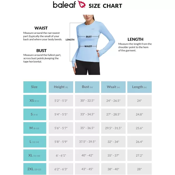 BALEAF Thermal Shirts for Women Long Sleeve Fleece Tops Workout Running Thumbholes Zipper Pocket Cold Weather GearLight Blue